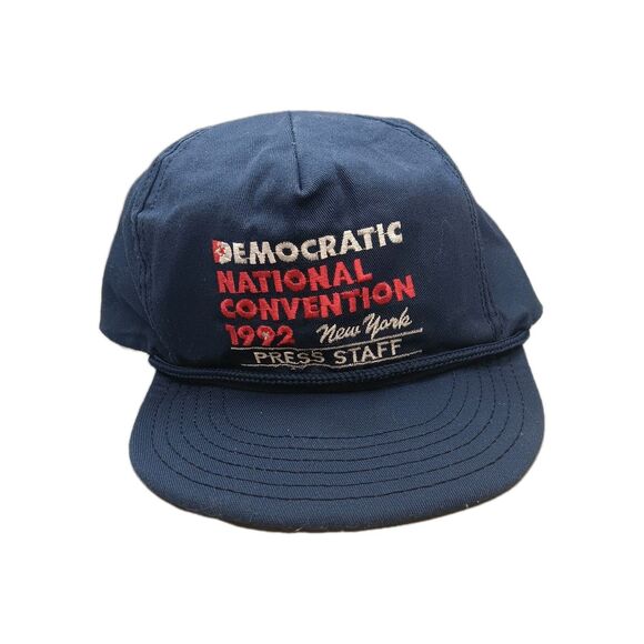 VINTAGE 1992 CLINTON GORE DNC Press Staff Hat Cap Presidential Collectible - Picture 7 of 10